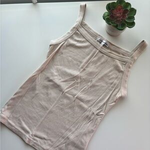 Cotton Citizen Tan Square Neck Ribbed Tank Medium
